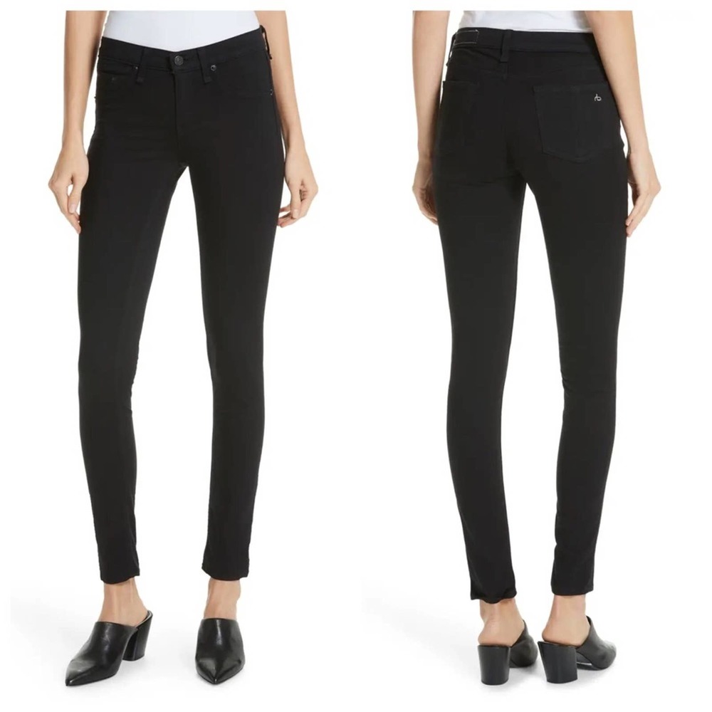 RAG & BONE High Rise Ankle Skinny Jeans Black 29